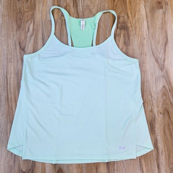 🔹️Under Armour Mint Racerback Heat Gear Athletic Sleeveless Top Large - Picture 1 of 10